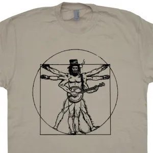 Da Vinci Banjo T Shirt Vintage Bluegrass T Shirt Cool Banjo Shirt