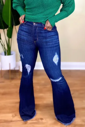 DARK BLUE HIGH WAIST JEANS