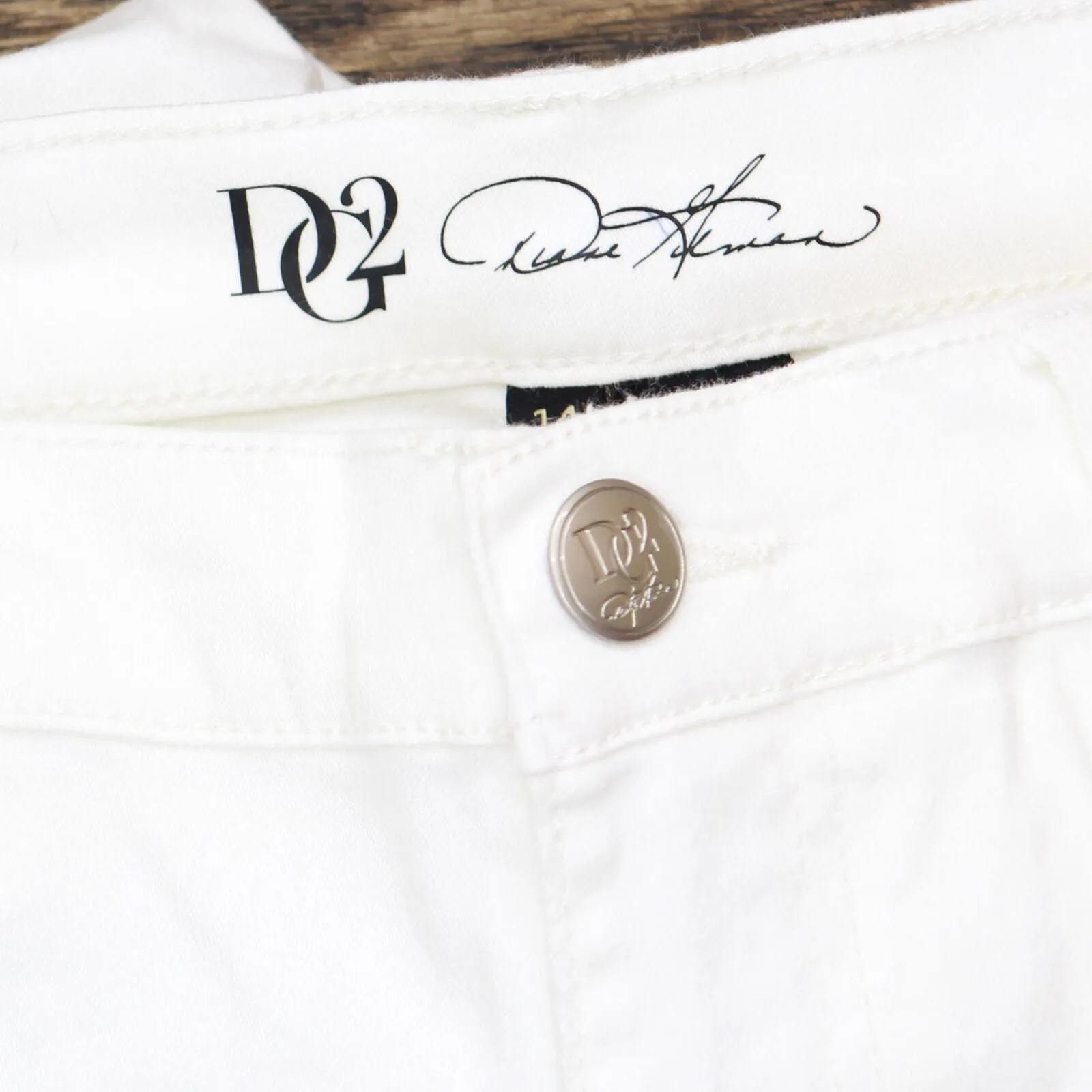 DG2 by Diane Gilman Womens Virtual Stretch Skinny Jean 687733 Ivory White 14