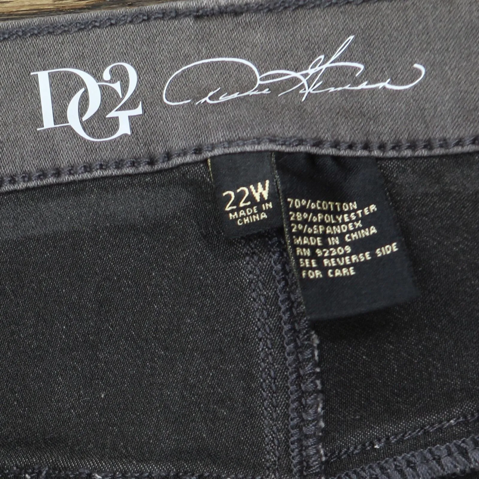 DG2 Plus Virtual Stretch Metallic Side Stripe Skinny Jeans Gray 22W