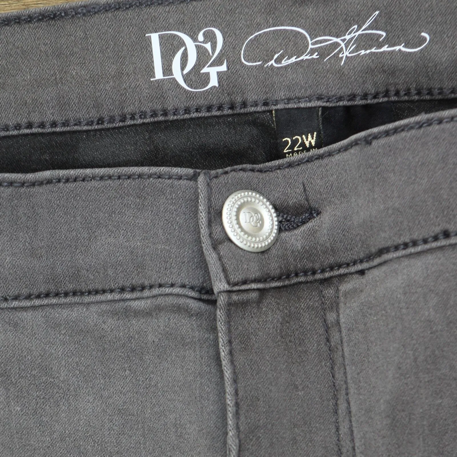 DG2 Plus Virtual Stretch Metallic Side Stripe Skinny Jeans Gray 22W