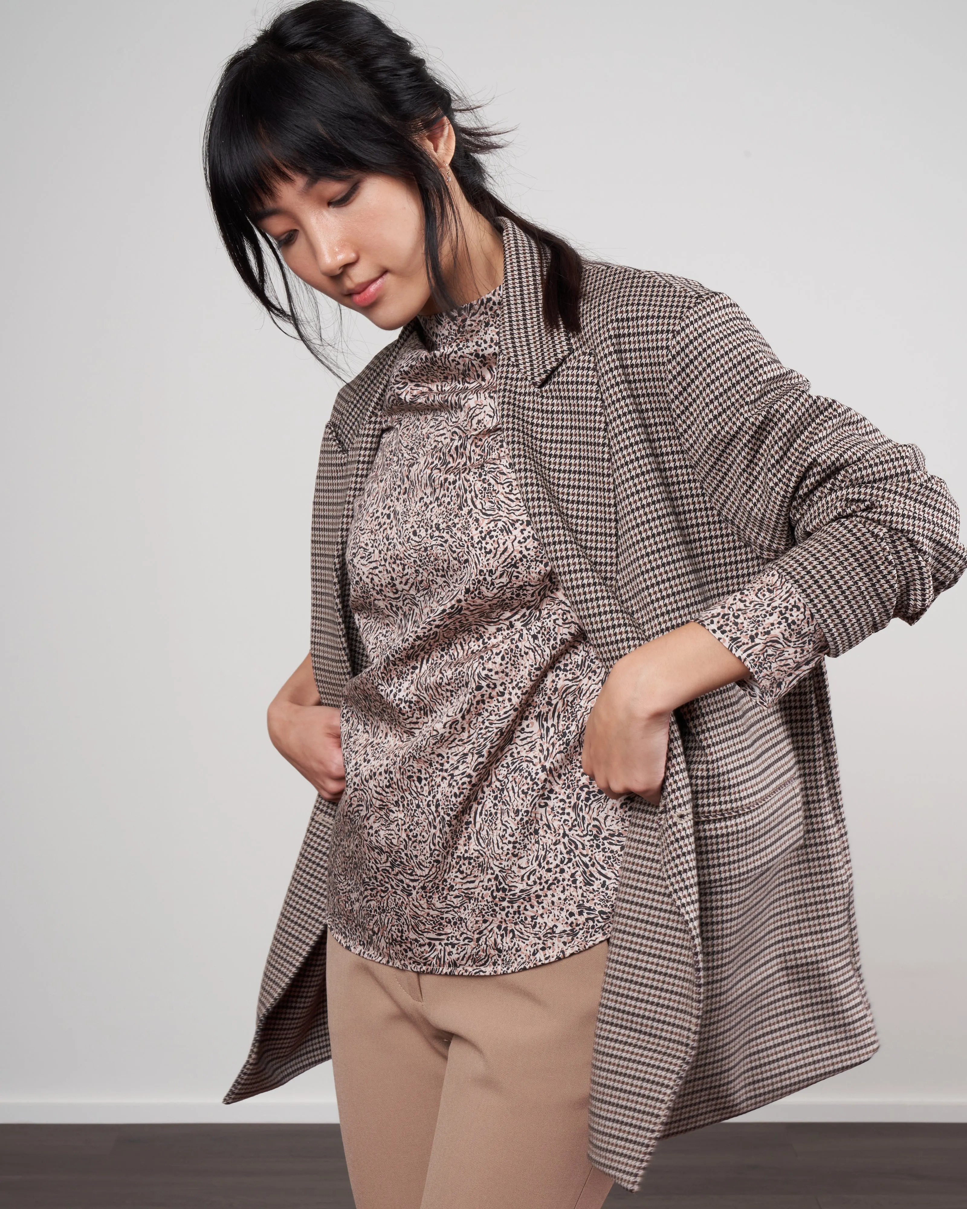double breast jacket - 83 brown