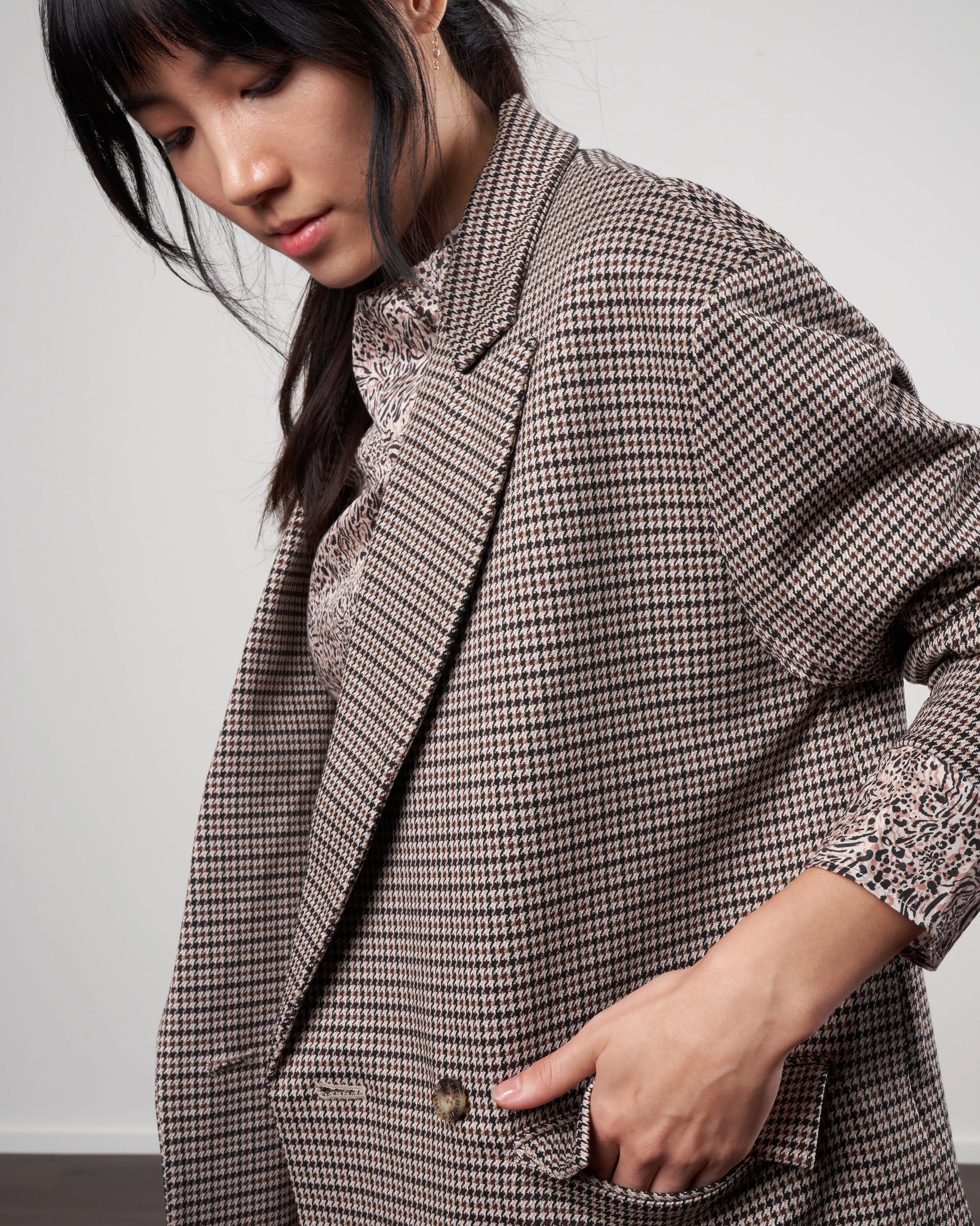 double breast jacket - 83 brown