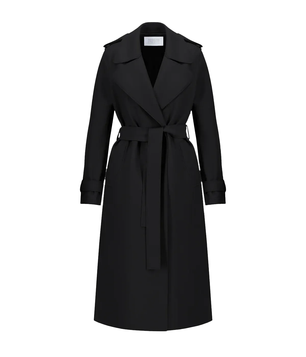 Double Vent Trench Coat in Black