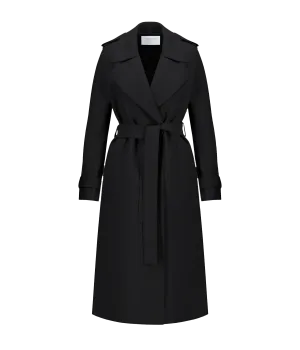 Double Vent Trench Coat in Black