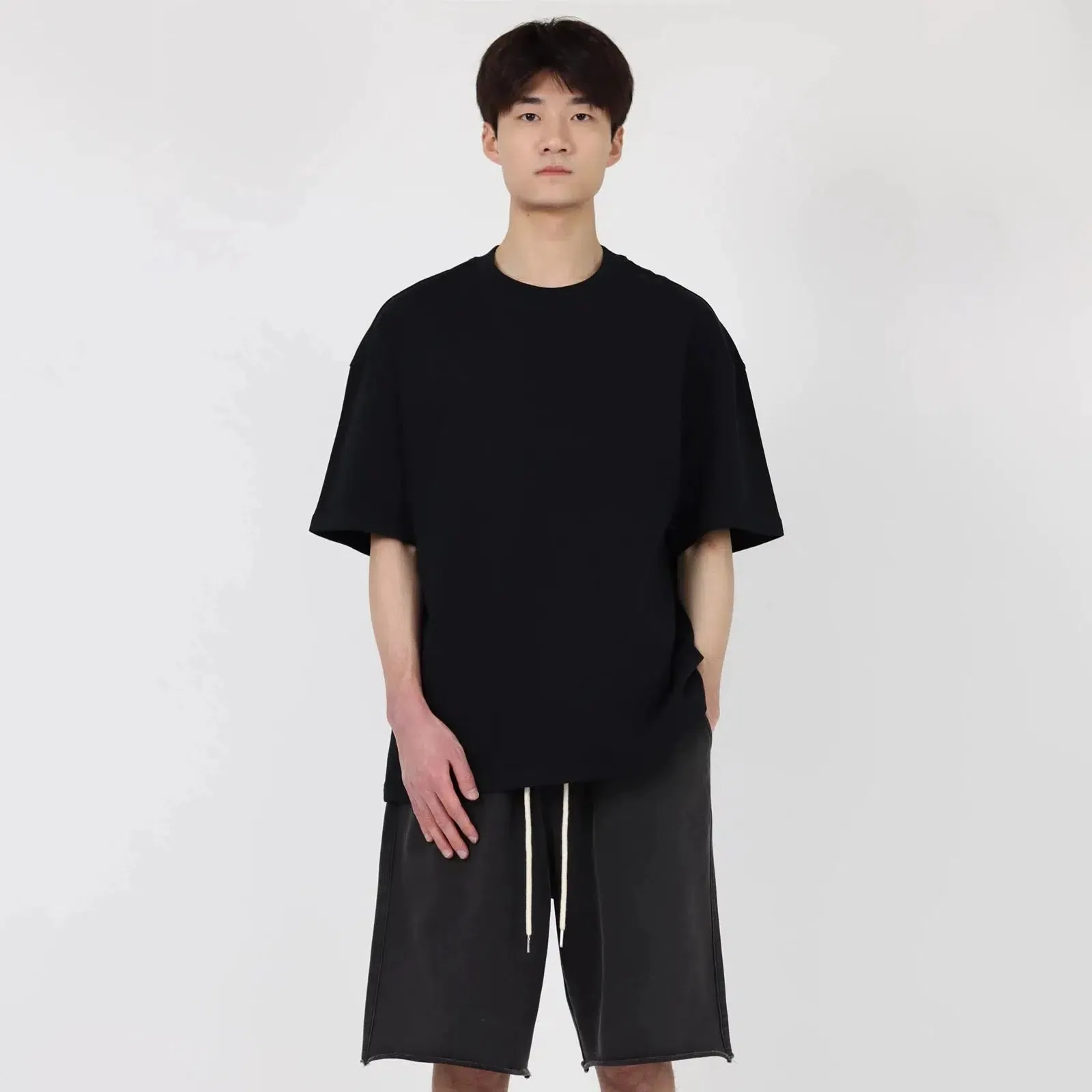 Dropped Shoulders Oversized Solid Color T-shirt