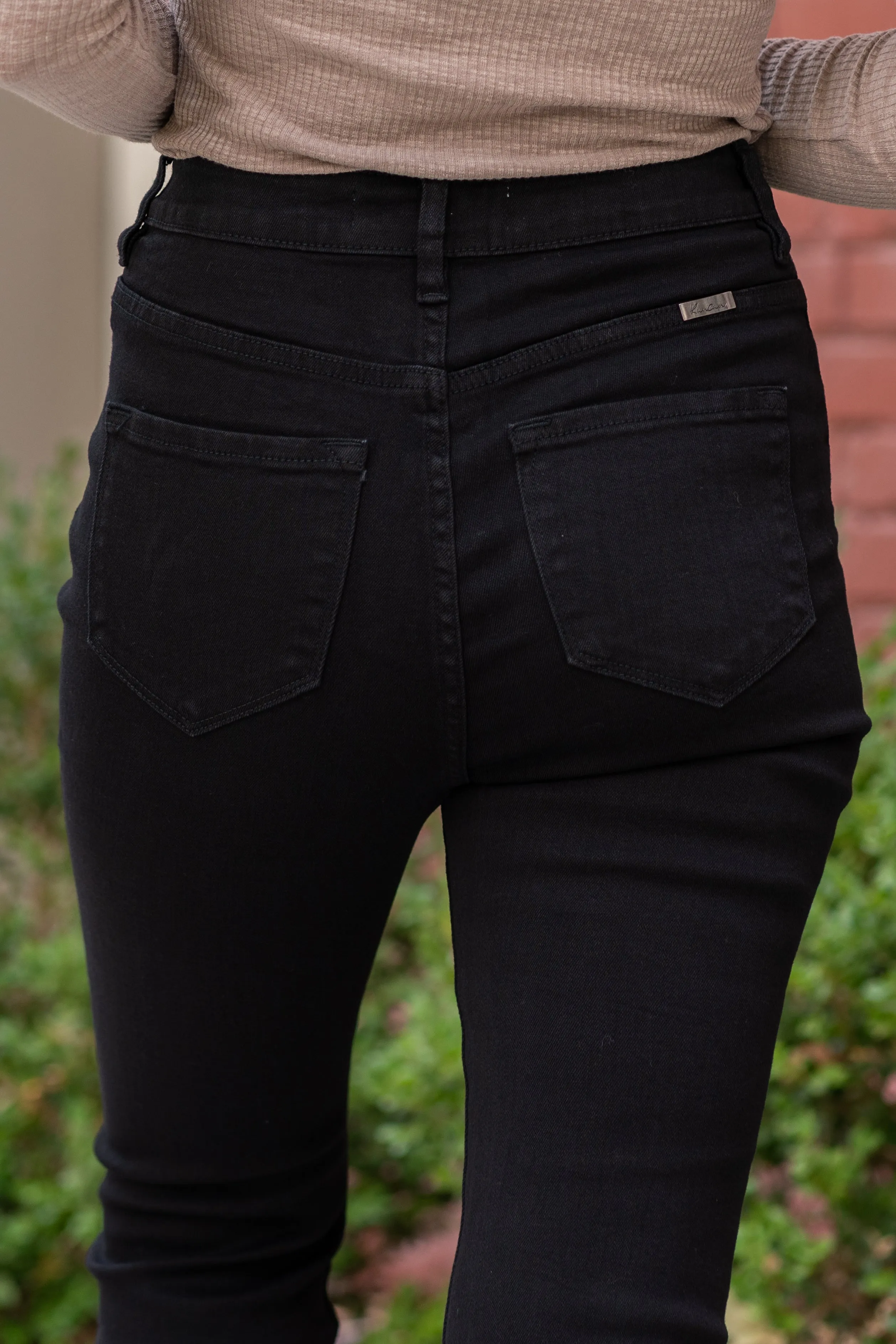 East Hartford High Rise Button Fly Black Skinny