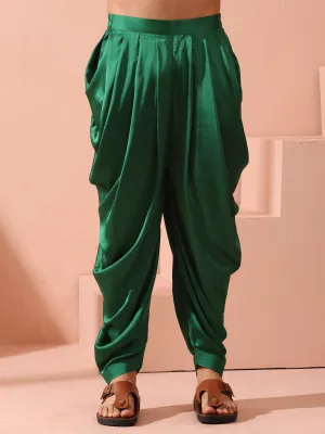 Emerald Green Satin Dhoti