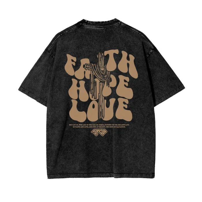 Faith Oversized Snow Wash T-Shirt
