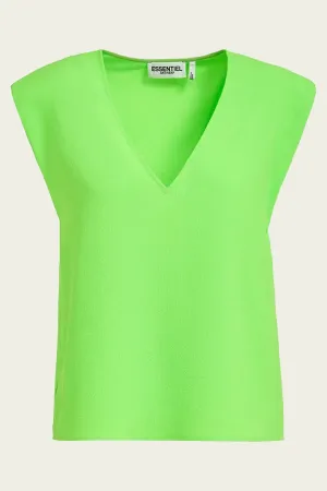 Falling Sleeveless V-Neck Top in Green