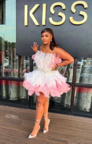 Feather Corset Tutu Dress