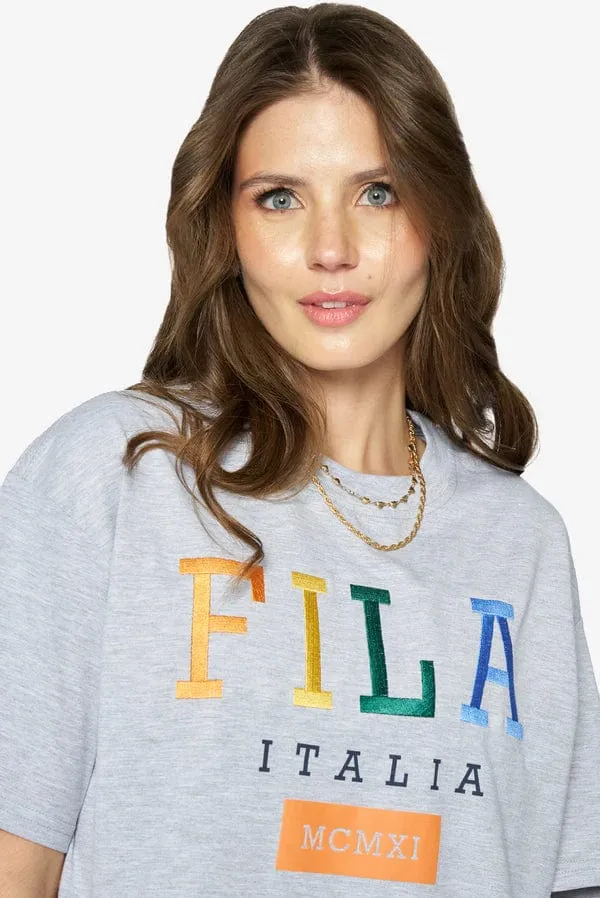 Fila Women's Isabel Oversized Embrodery Tee Grey
