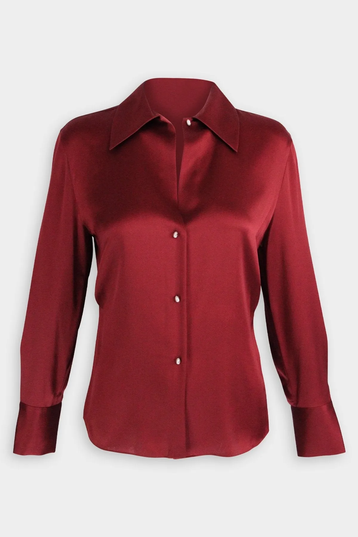 Fitted Shaped Collar Blouse in Currant