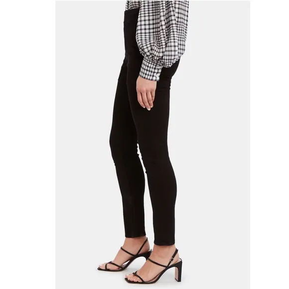 FRAME BLACK HIGH-WAISTED SKINNY JEANS