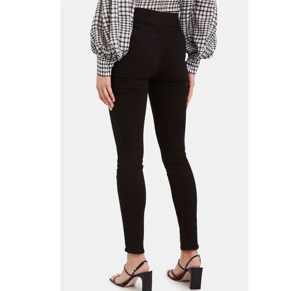 FRAME BLACK HIGH-WAISTED SKINNY JEANS