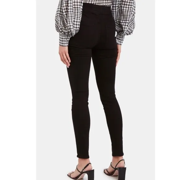 FRAME BLACK HIGH-WAISTED SKINNY JEANS