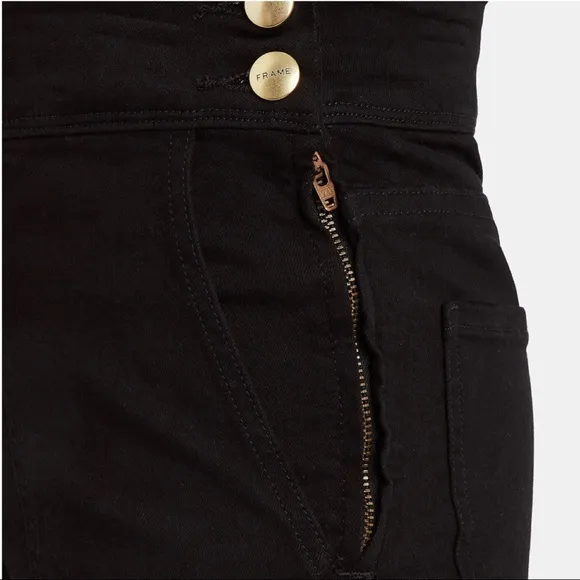 FRAME BLACK HIGH-WAISTED SKINNY JEANS