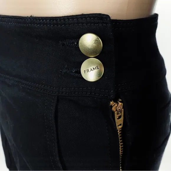 FRAME BLACK HIGH-WAISTED SKINNY JEANS