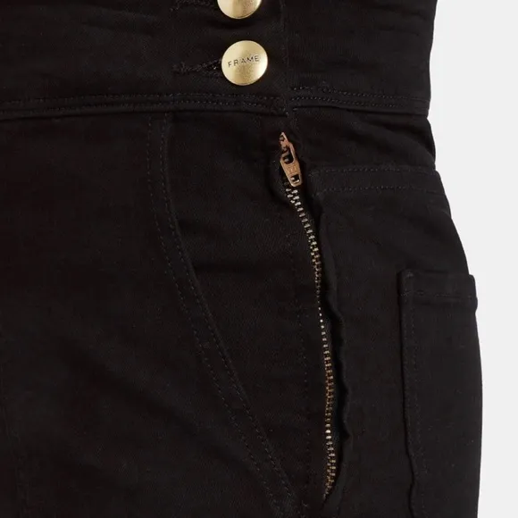 FRAME BLACK HIGH-WAISTED SKINNY JEANS
