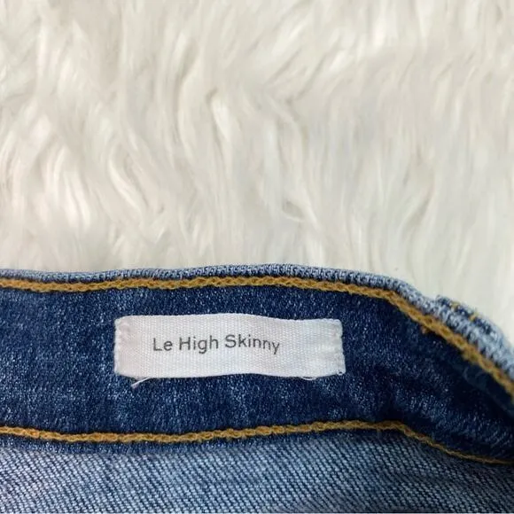 FRAME DENIM Le High Rise Skinny Jeans Langstone Raw Shade Hem Size 25 #LHSKSH133