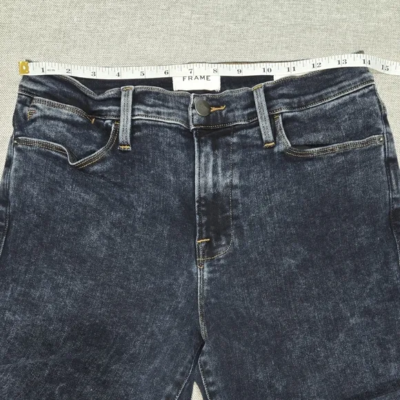 Frame Denim Le High Skinny Dark Blue Acid Wash Jeans Size 29