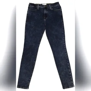 Frame Denim Le High Skinny Dark Blue Acid Wash Jeans Size 29