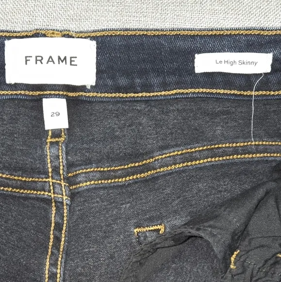 Frame Denim Le High Skinny Dark Blue Acid Wash Jeans Size 29