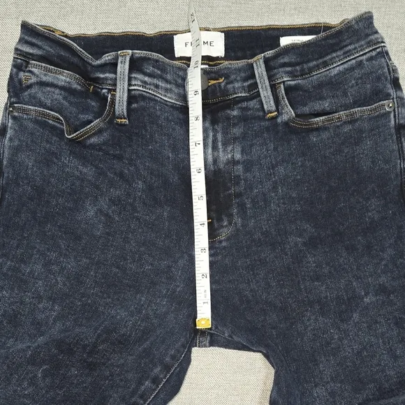 Frame Denim Le High Skinny Dark Blue Acid Wash Jeans Size 29