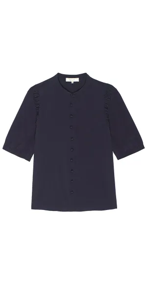 FRAME Silk Gathered Top