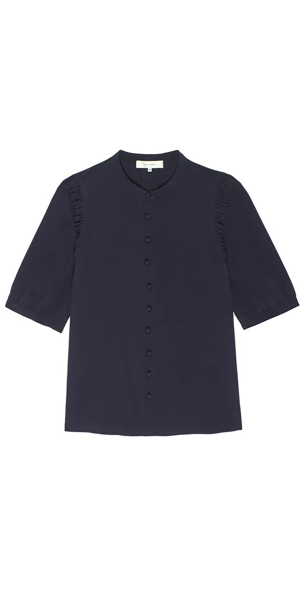 FRAME Silk Gathered Top