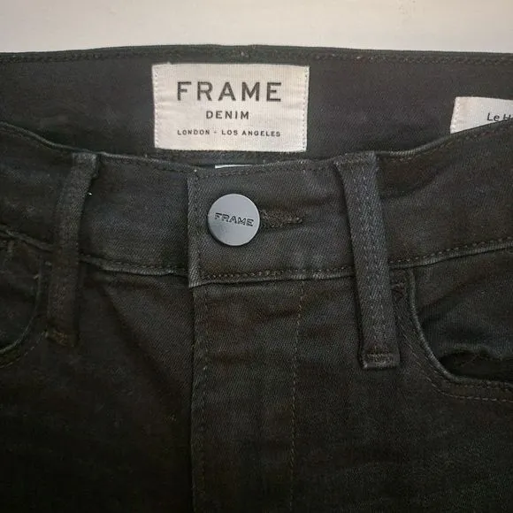 FRAME Denim 'Le High Skinny Jeans in Byxbee' Black