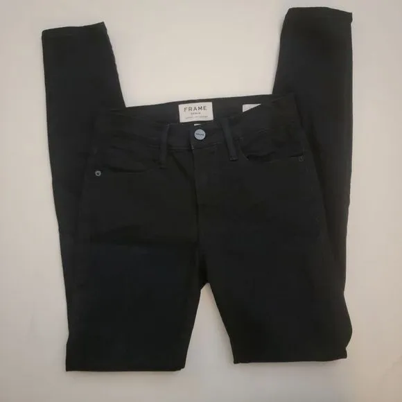 FRAME Denim 'Le High Skinny Jeans in Byxbee' Black