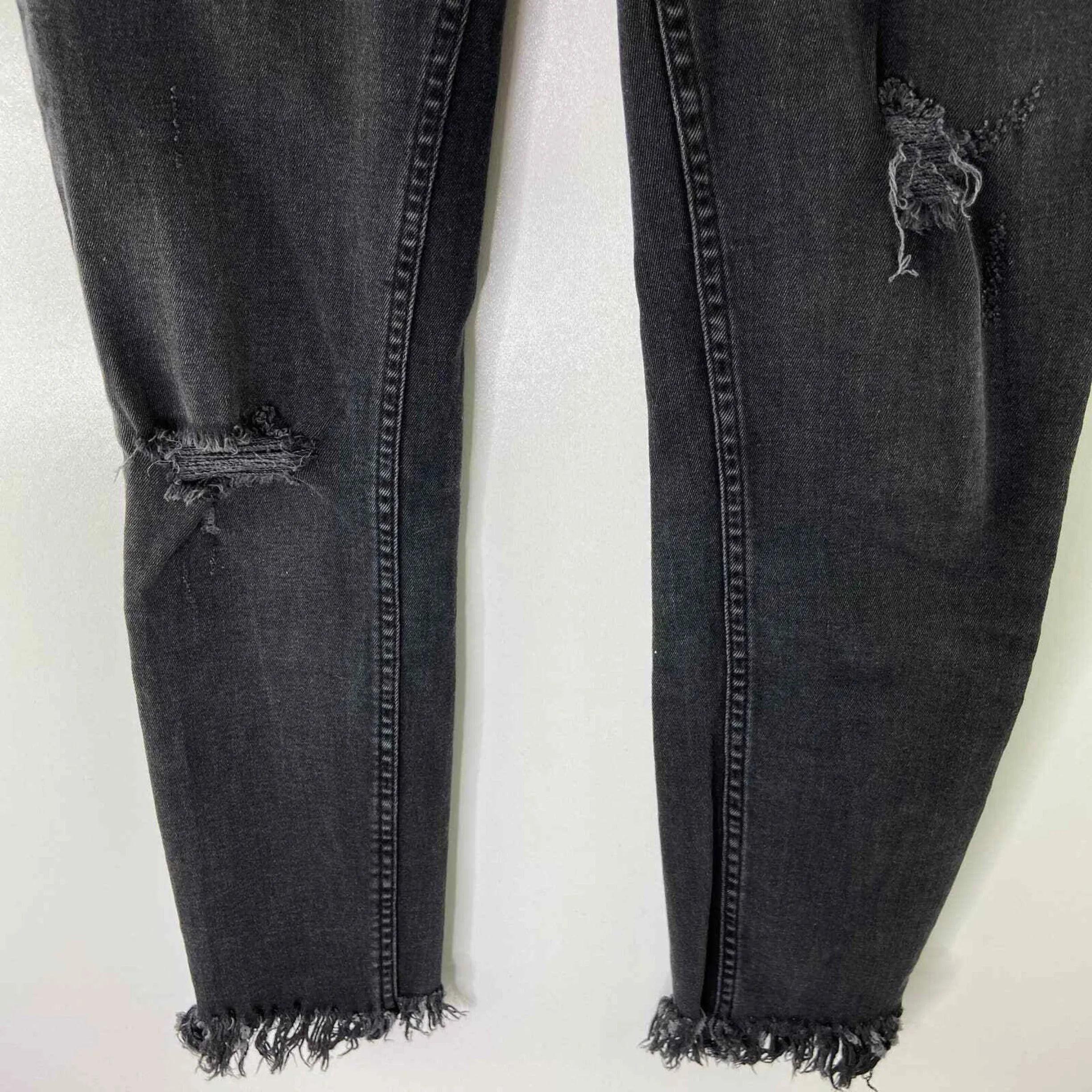 FREE PEOPLE Black Great Heights Frayed Skinny Jeans Size W 28