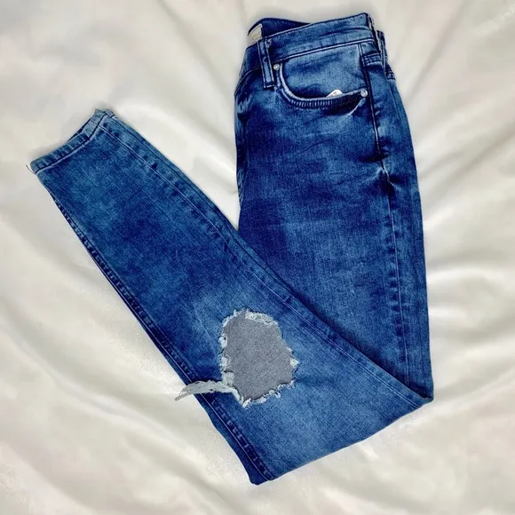 Free People Busted Knee High Rise Skinny Jeans