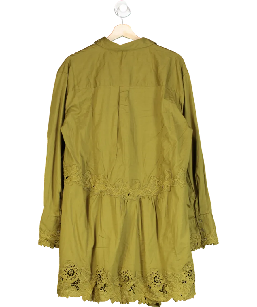 Free People Green Constance Mini Dress UK L