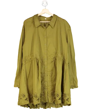 Free People Green Constance Mini Dress UK L