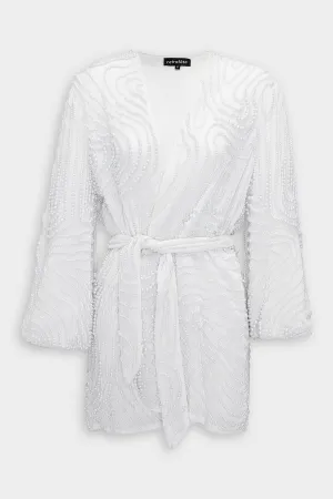 Gabrielle Robe in White Pearl