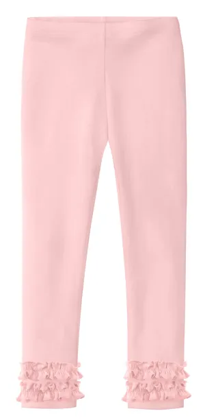 Girls Soft Cotton Ruffle Leggings | Pink