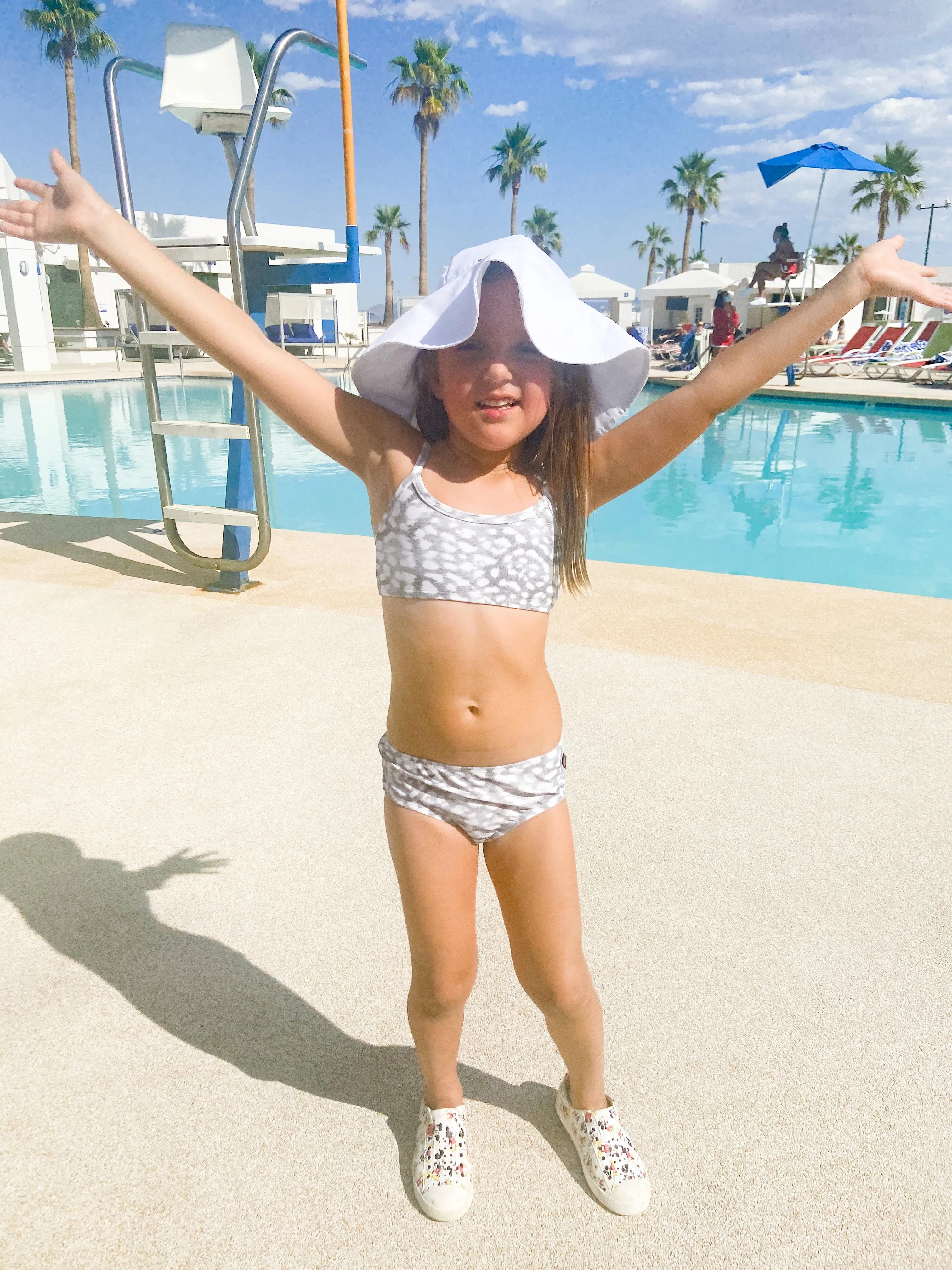Girls UPF 50  Printed Swim Briefs  | Rainbow Print