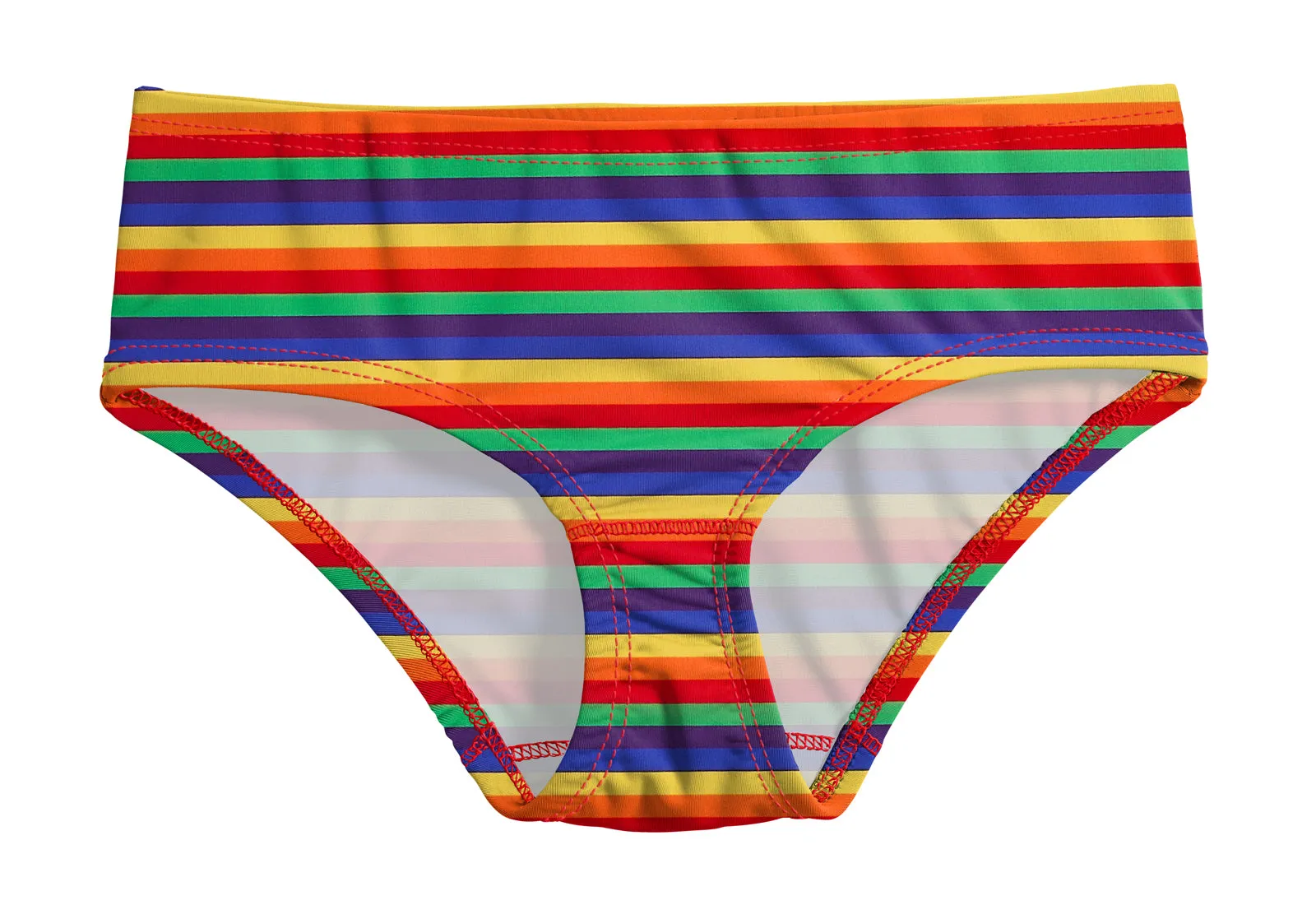 Girls UPF 50  Printed Swim Briefs  | Rainbow Print