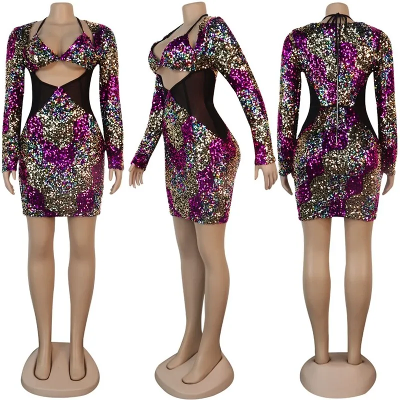 Glitter Sequin Bodycon Dress