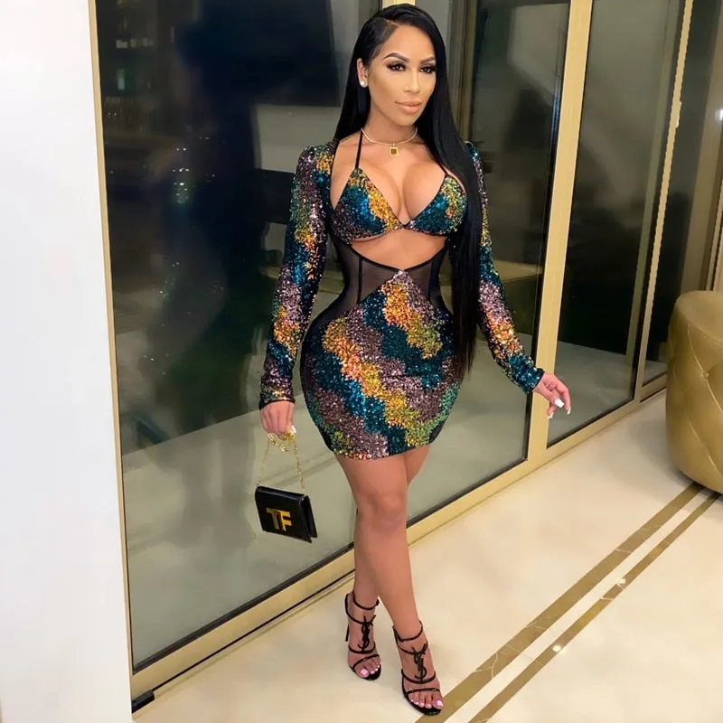 Glitter Sequin Bodycon Dress