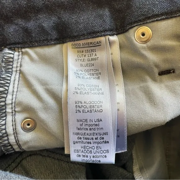 Good American Good Legs Skinny Jeans in Blue 224 Dark Blue Wash Size 0/25