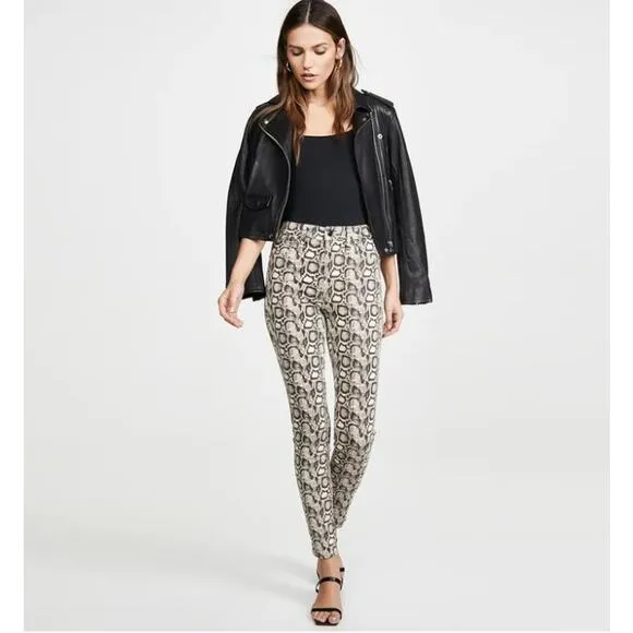 Good American Good Legs Snake-Print Skinny Jeans, Size: 18, NWT