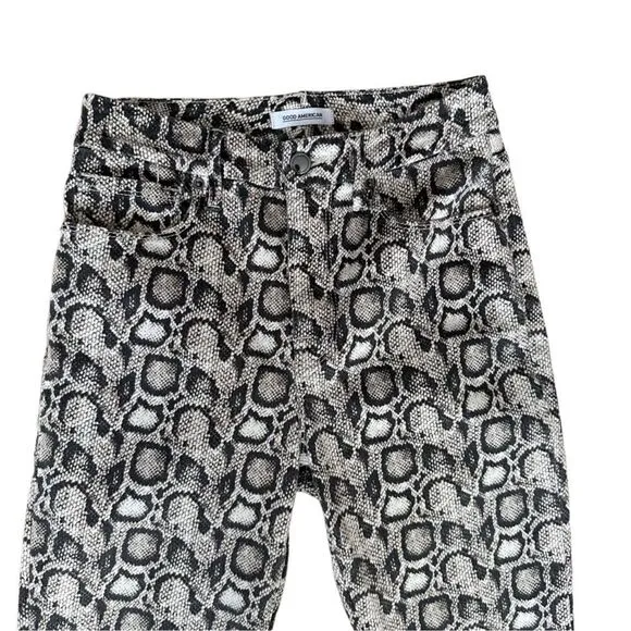 Good American Good Legs Snake Print Skinny Jeans | Size 6/28