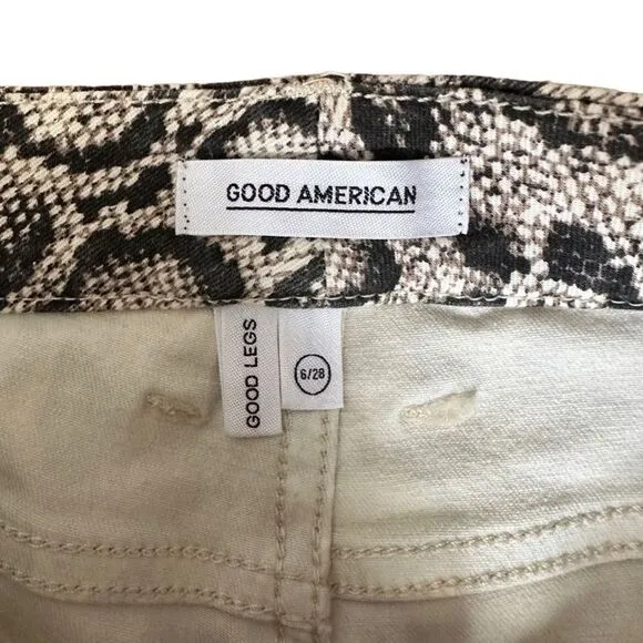 Good American Good Legs Snake Print Skinny Jeans | Size 6/28