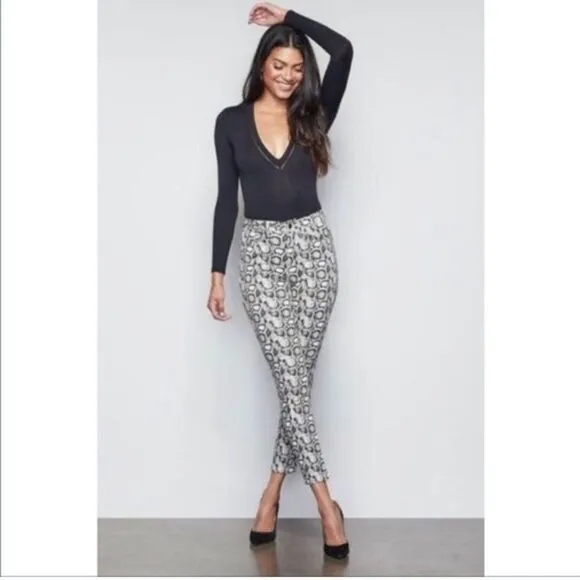 Good American Good Legs Snake Print Skinny Jeans | Size 6/28
