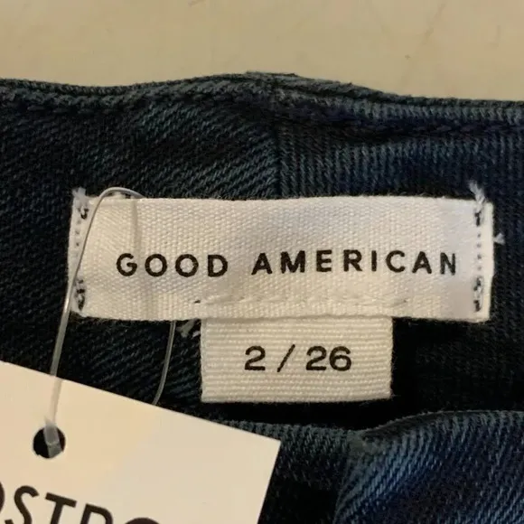 Good American Women's Good Legs Raw Edge Skinny Jeans In Blue783 Size 2 NWT
