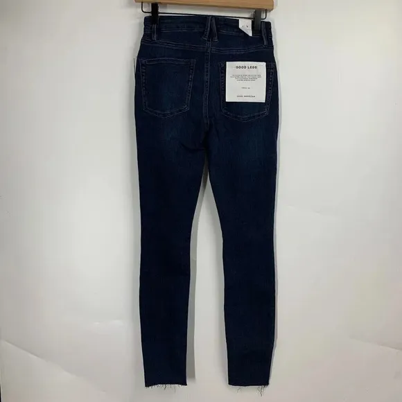 Good American Women's Good Legs Raw Edge Skinny Jeans In Blue783 Size 2 NWT