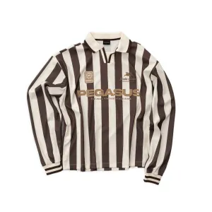 Goodies Sportive - Cocoa Vintage Football Tee - Chocolate/Ecru